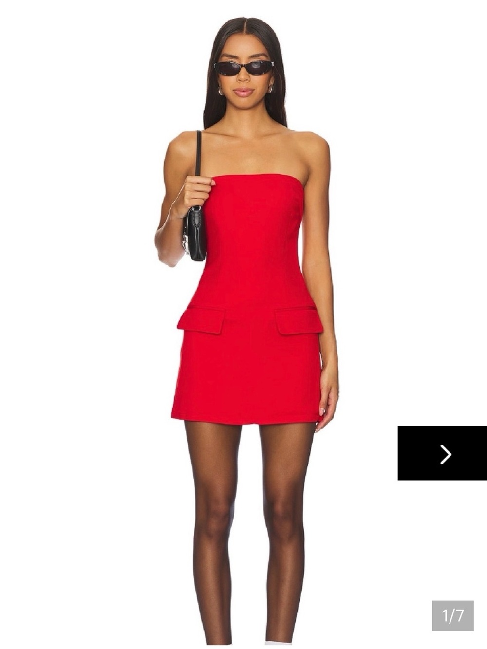 Showpo Red Katia Mini Dress with Flap Pockets US14